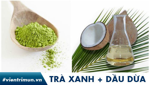 Mặt nạ trà xanh và dầu dừa